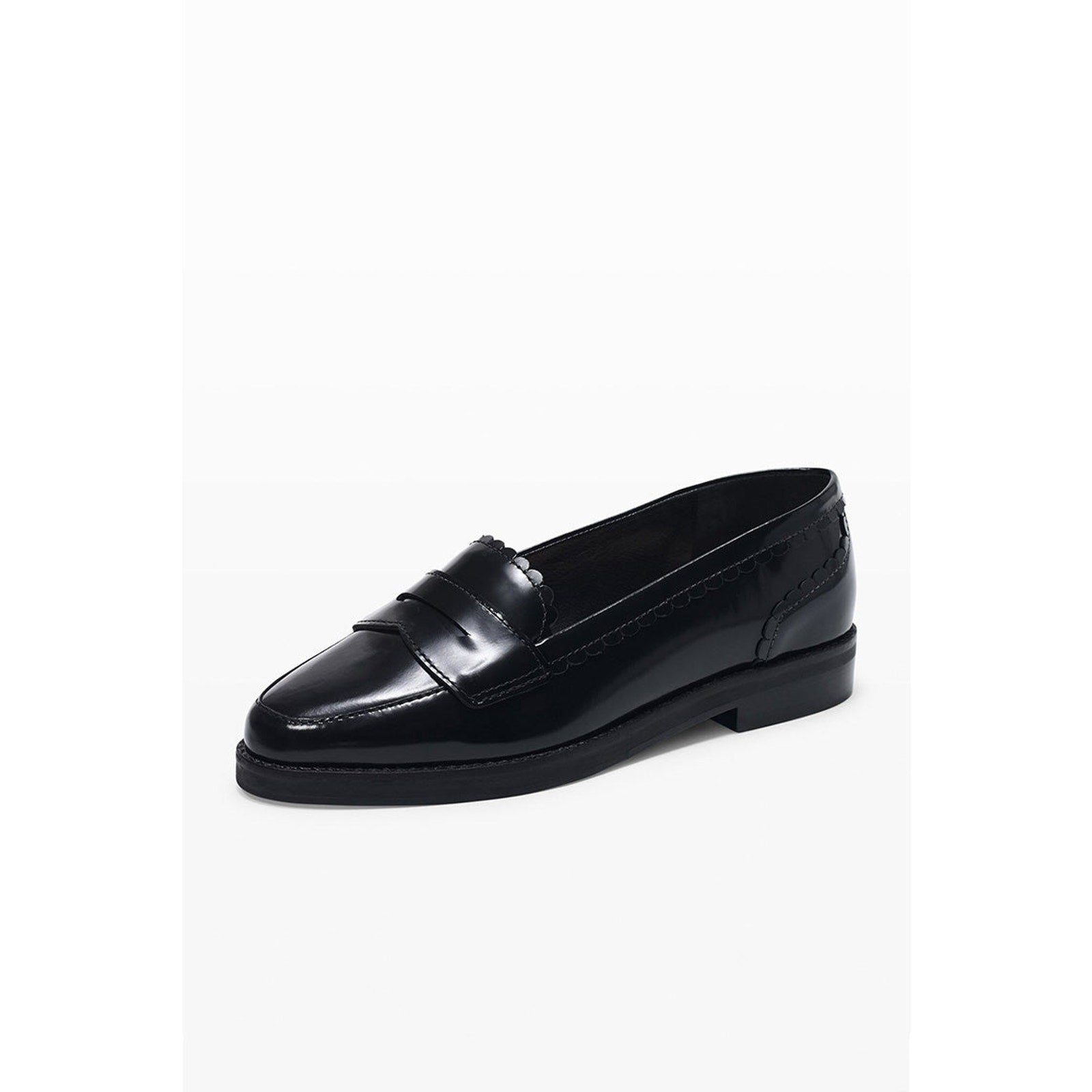 Loveshackfancy 'Isa' Black Leather Tapia Caroline Loafer Size 8