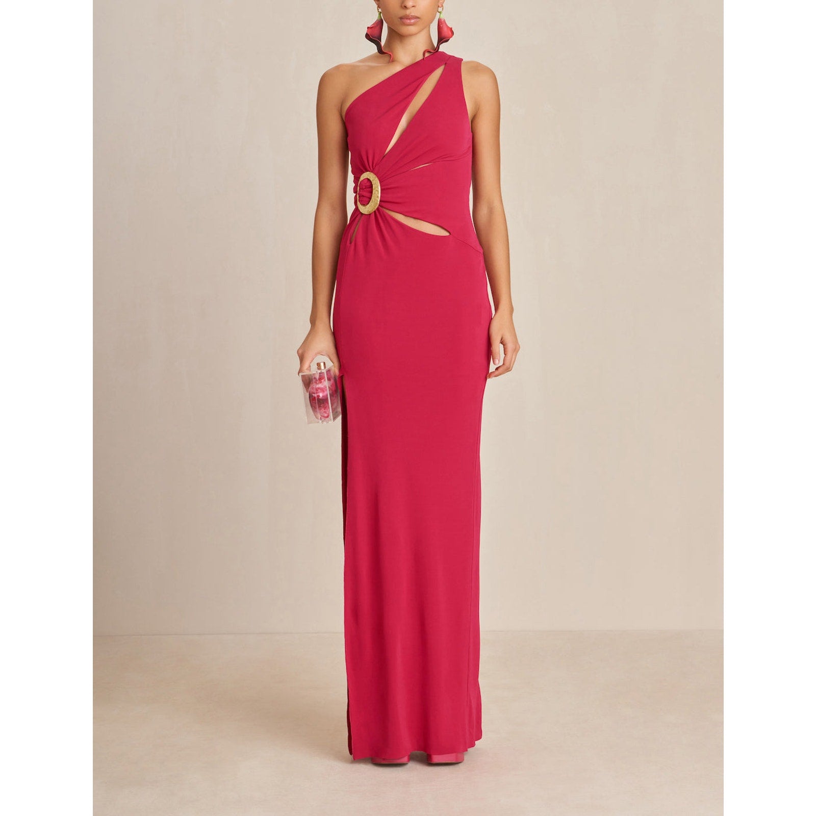Cult Gaia 'Zinna' Pink Cut Out Crepe Gown Size XS - NWT