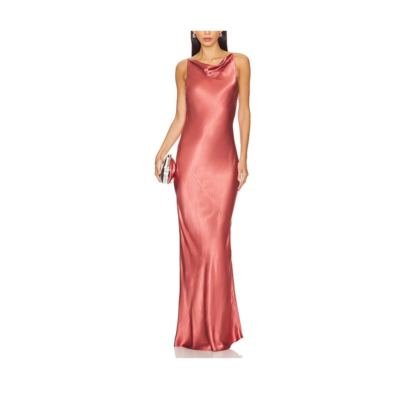 Shona Joy La Lune Pink Lenzing Ecovero High Neck Cowl Midi Dress Size 6