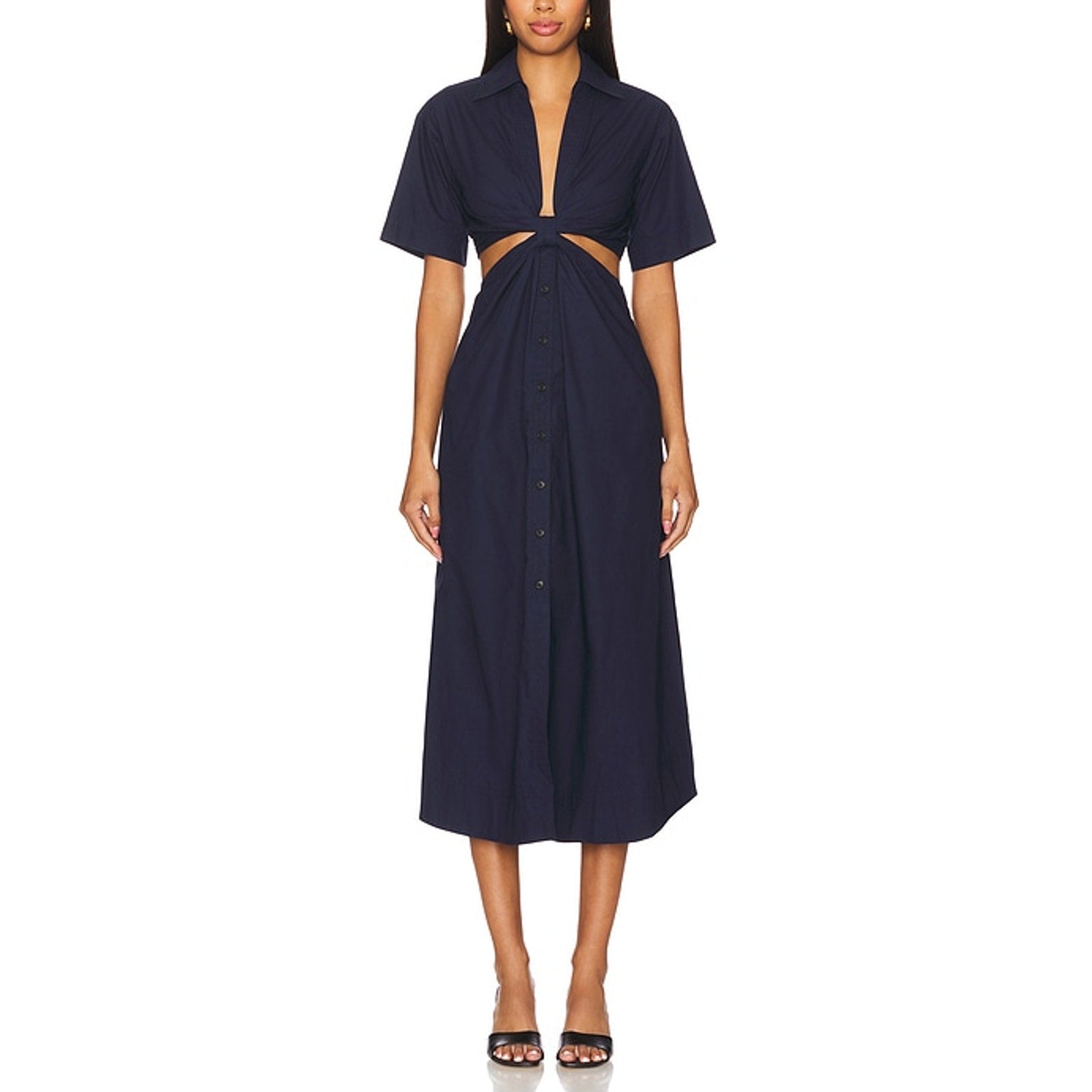 A.L.C. 'Georgia' Blue Cut Out Poplin Dress Size 4