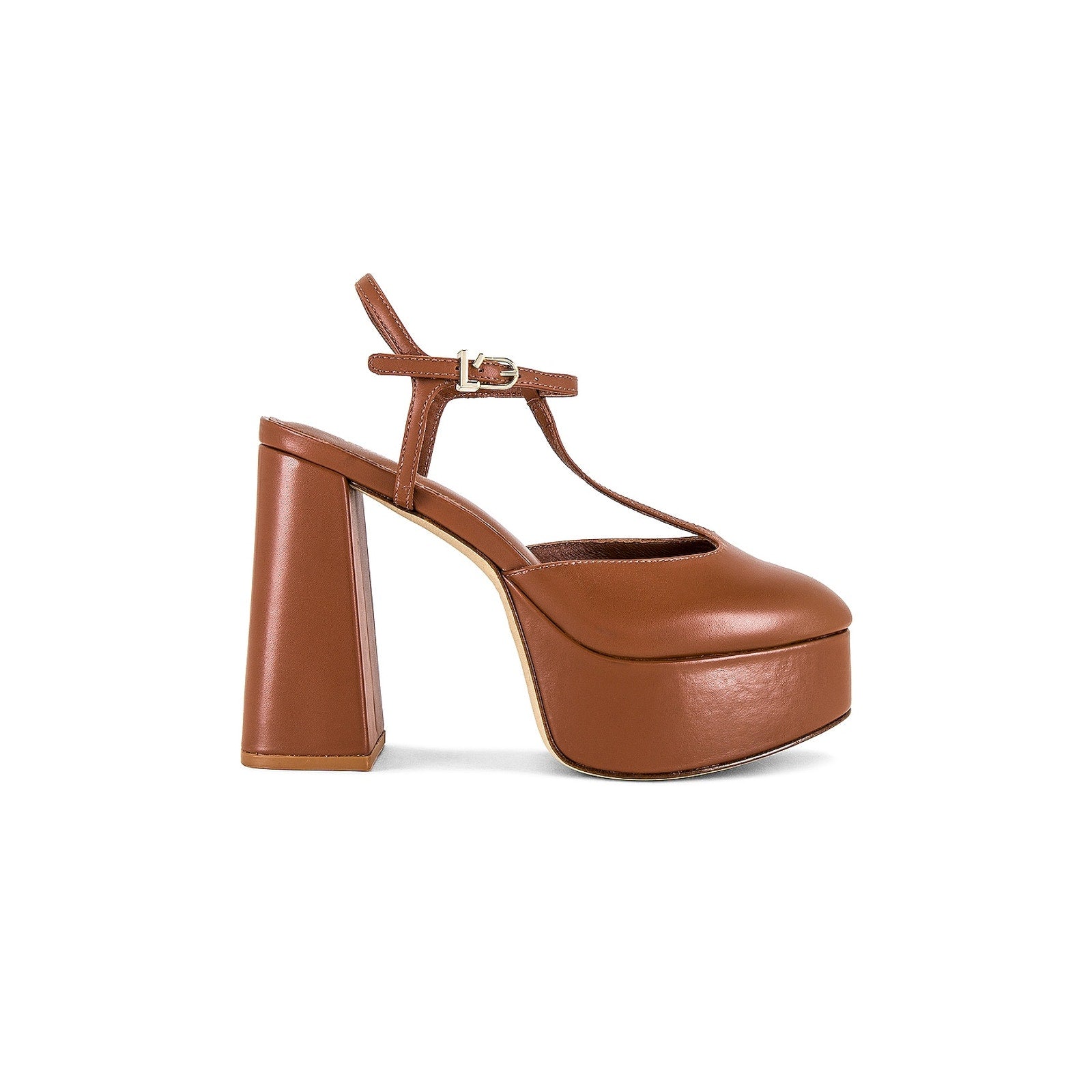 Larroude 'Pixie' Brown Leather Heel Size 9.5