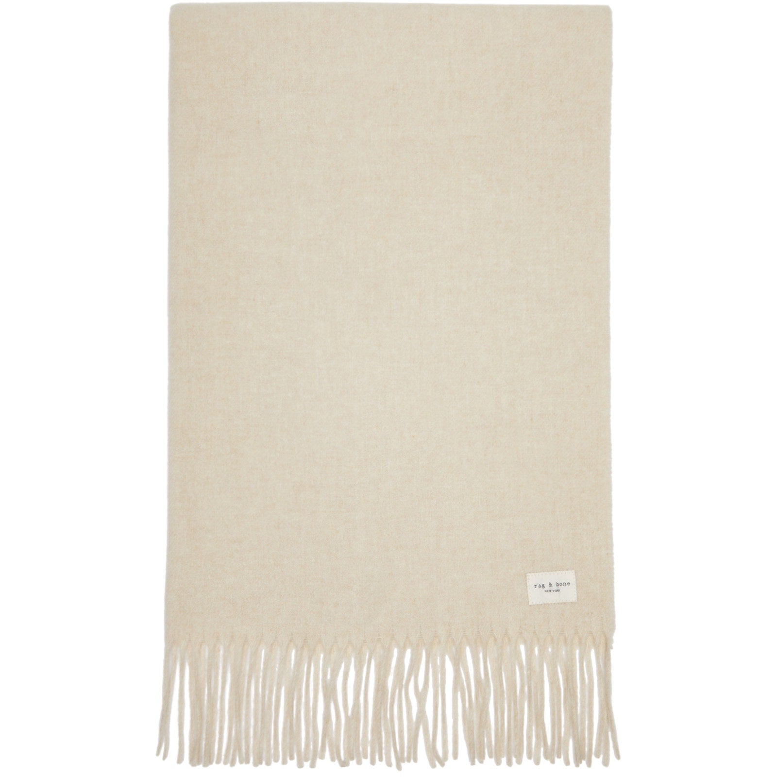 Rag & Bone Recycled White Wool Mercer Classic Scarf Size OS