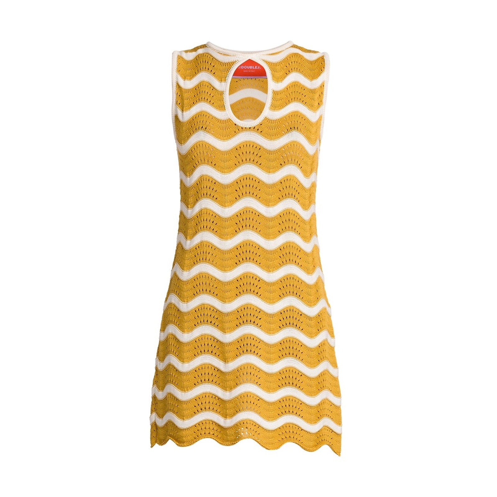 La Doublej 'Wavy' Tan Cotton Crochet Mini Dress Size XS