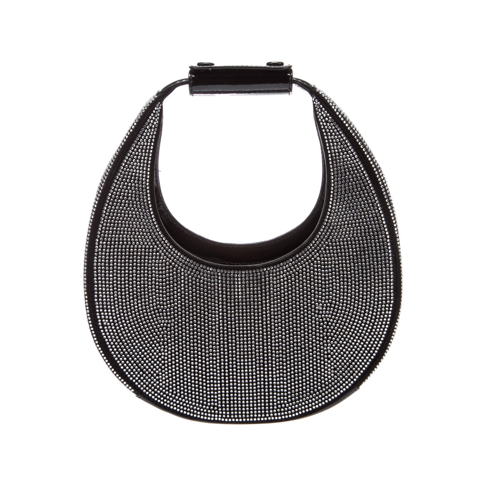 Staud Crystal Black Leather Embellished Hobo Bag