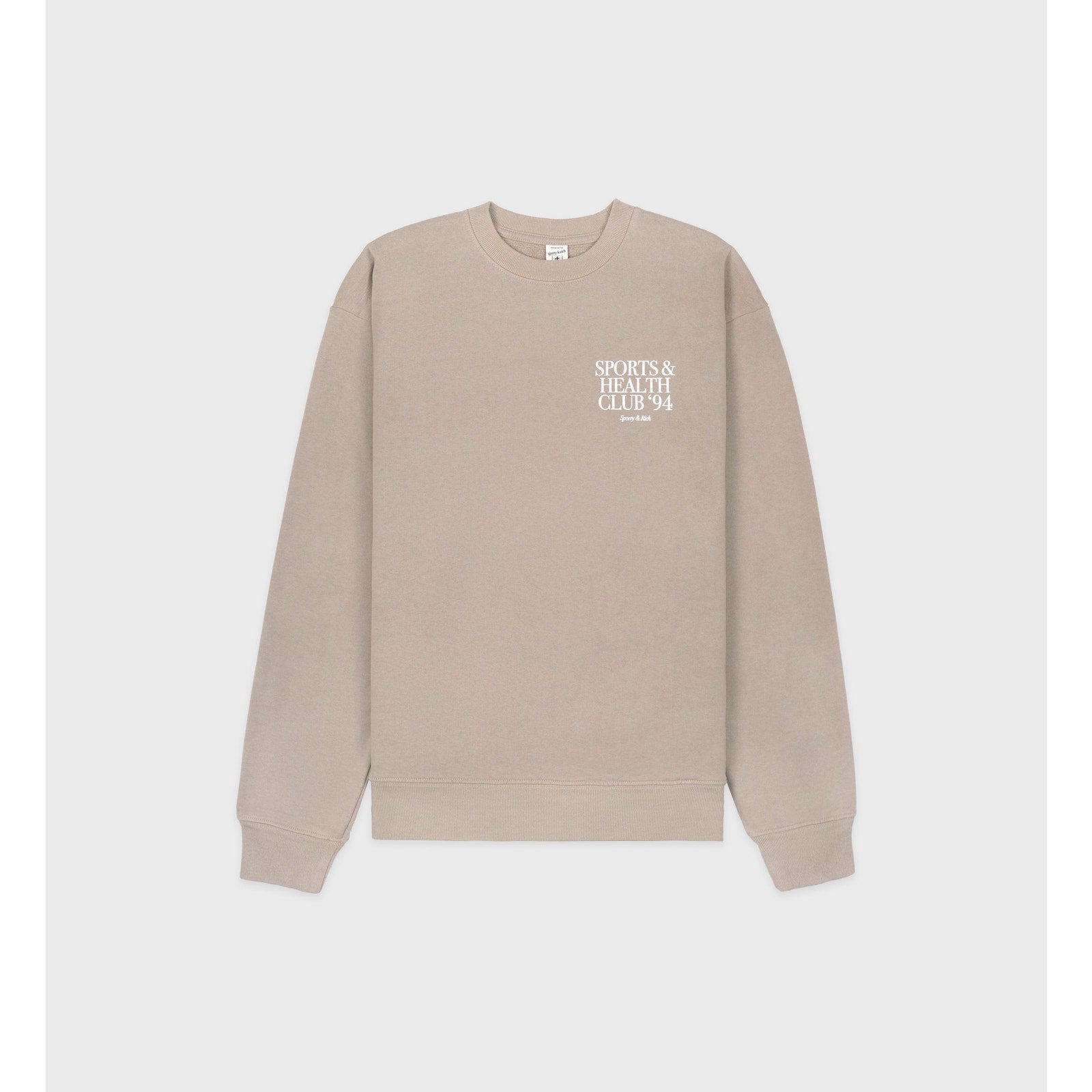 Sporty & Rich 'Members' Green Long Sleeve Drop Shoulder Logo Crewneck Sweatshirt Size XS