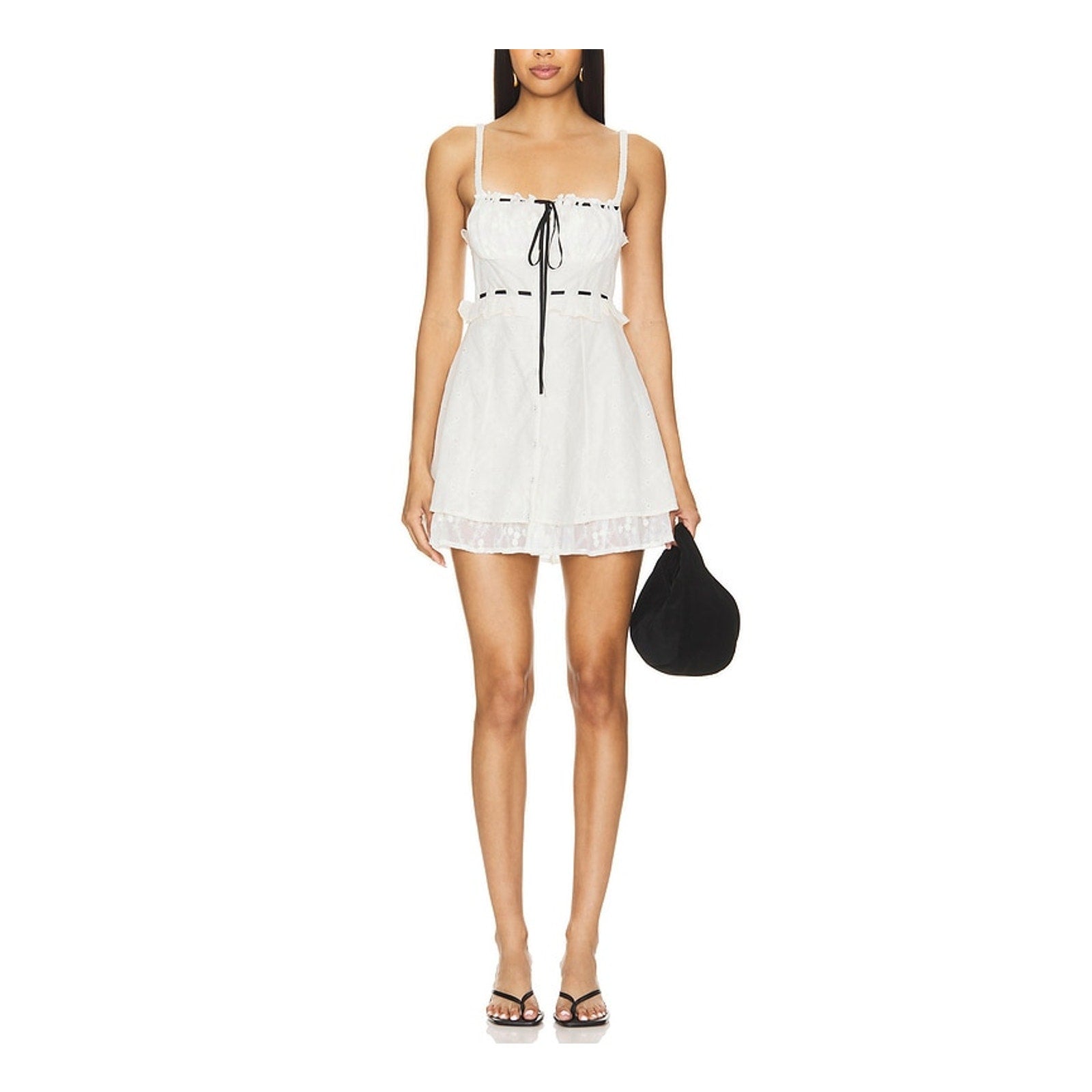For Love & Lemons 'Sora' White Cotton Mini Dress Size S