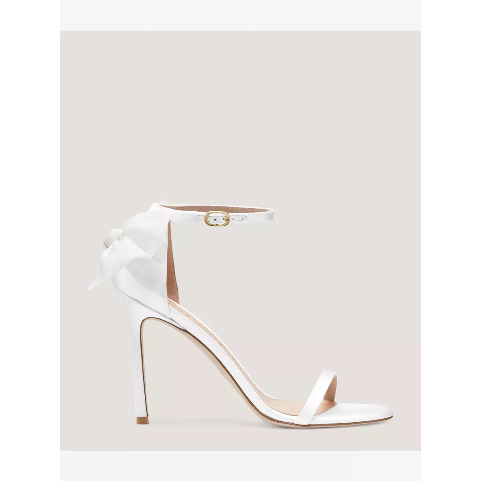 Stuart Weitzman 'Nudistsong' White Mesh Bow Stiletto Round Toe Heel Size 9