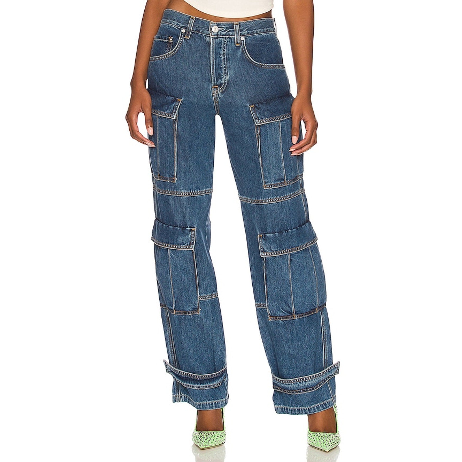 Grlfrnd 'Lex' Blue Cotton Cargo Jean Size 25