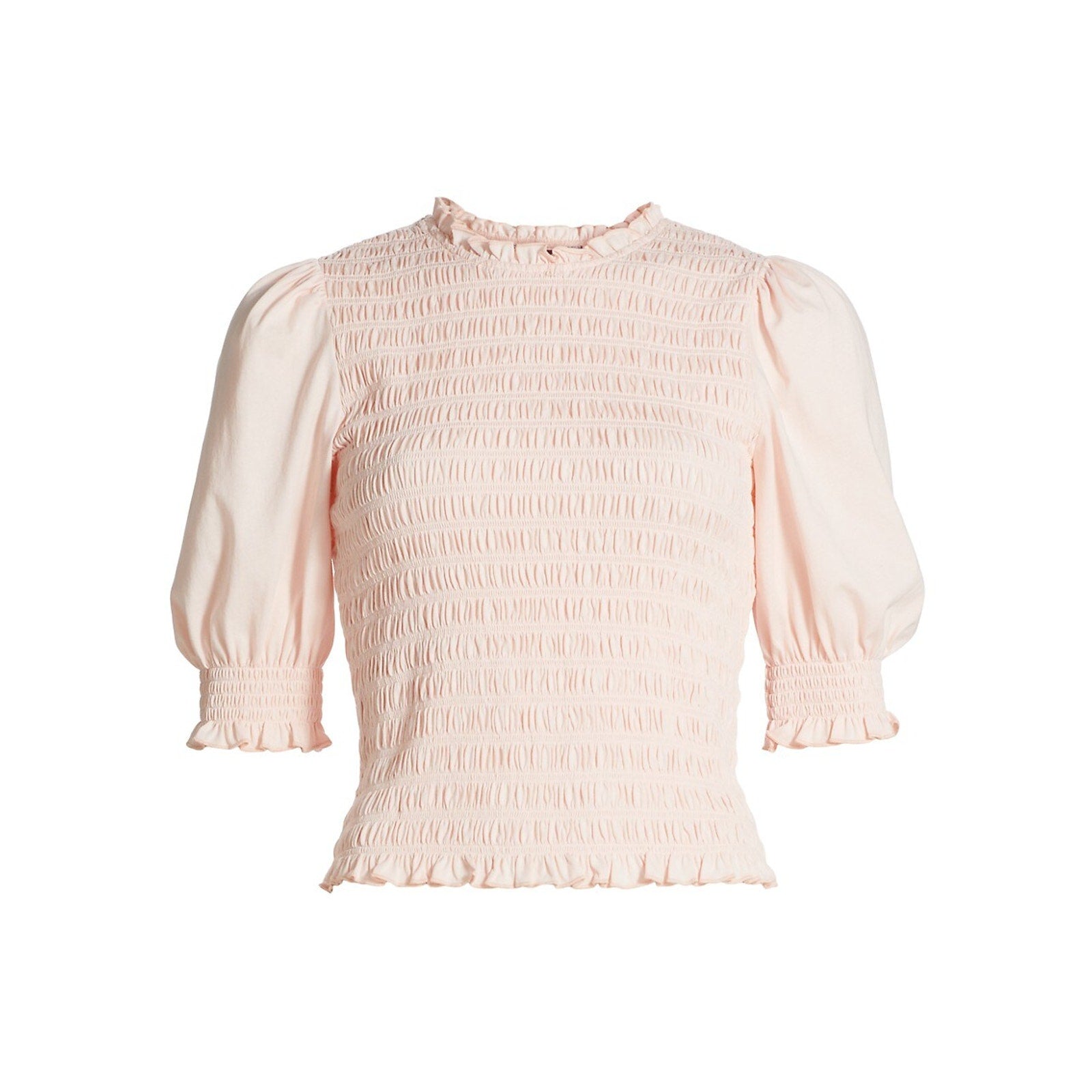 Veronica Beard 'Langston' Pink Cotton Smocked Top Size XS