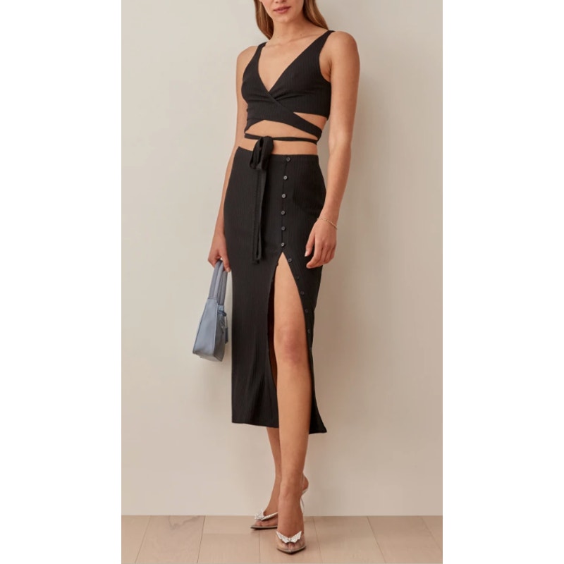 Reformation 'Jonny' Black Two Piece Size M