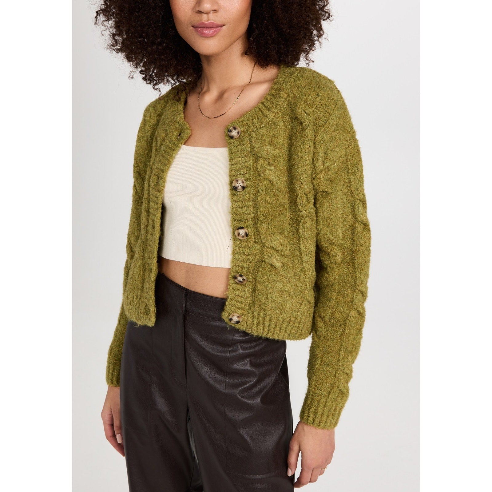 Line & Dot 'Clover' Green Polyester Sweater Size XS