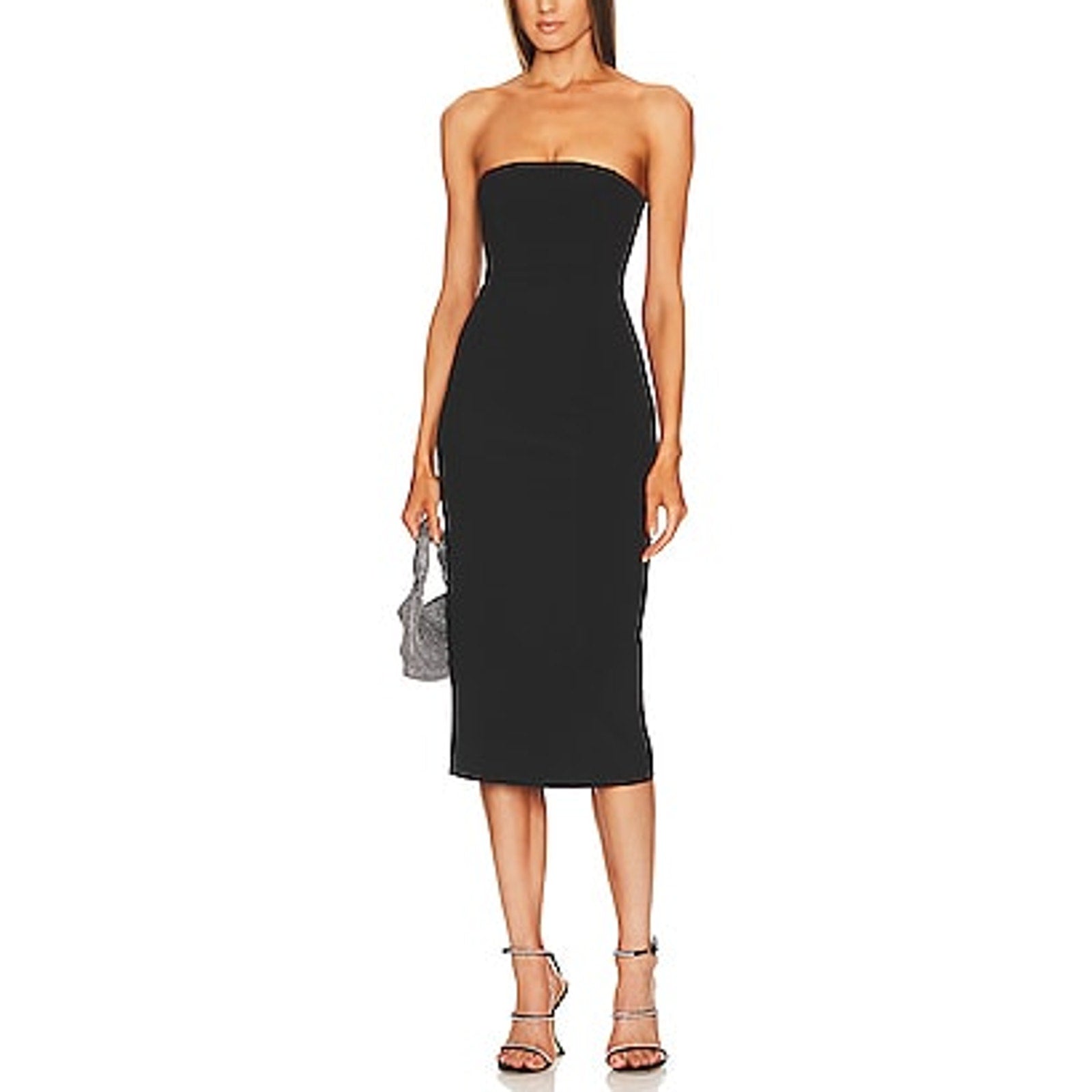 L'Academie 'Marianna' Black Nylon Hewitt Sunny Midi Dress Size S