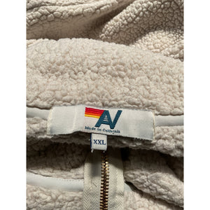 Aviator Nation Cozy Cream Teddy Half Zip Pullover Size XXL