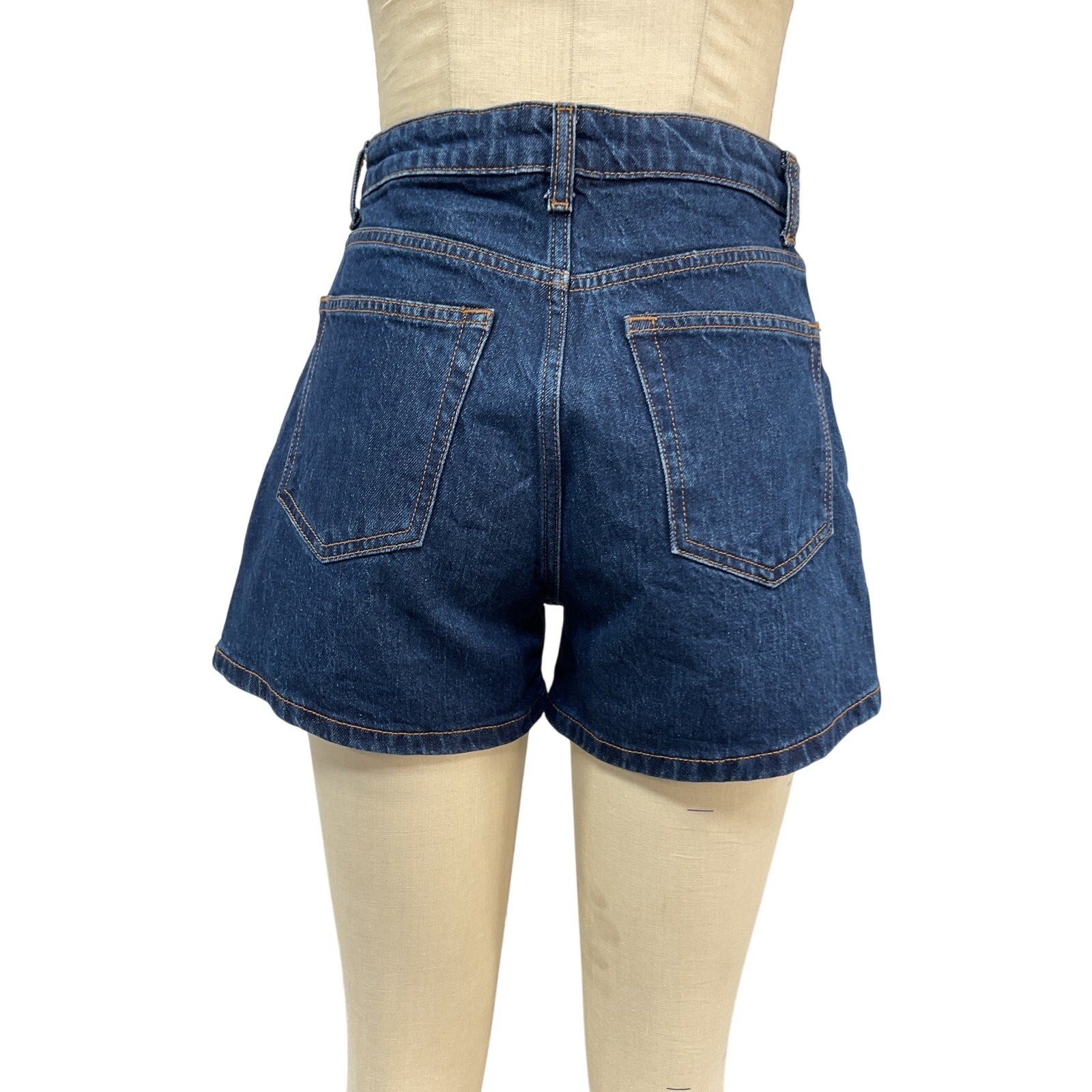 Reformation 'Norah' Blue Cotton Stretch High Rise 3.5� Denim Jean Shorts Size 27