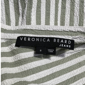 Veronica Beard Striped Green Avella Mini Dress Size 6