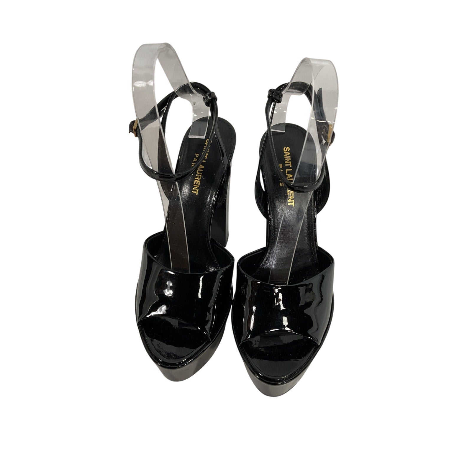 Saint Laurent Black Leather Sexy Tanouk Sandal Size 7