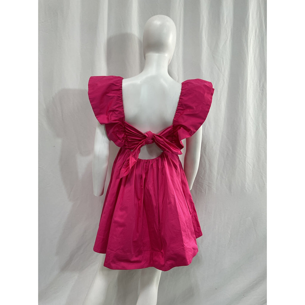 For Love & Lemons 'Clementine' Pink Poplin Mini Dress Size S