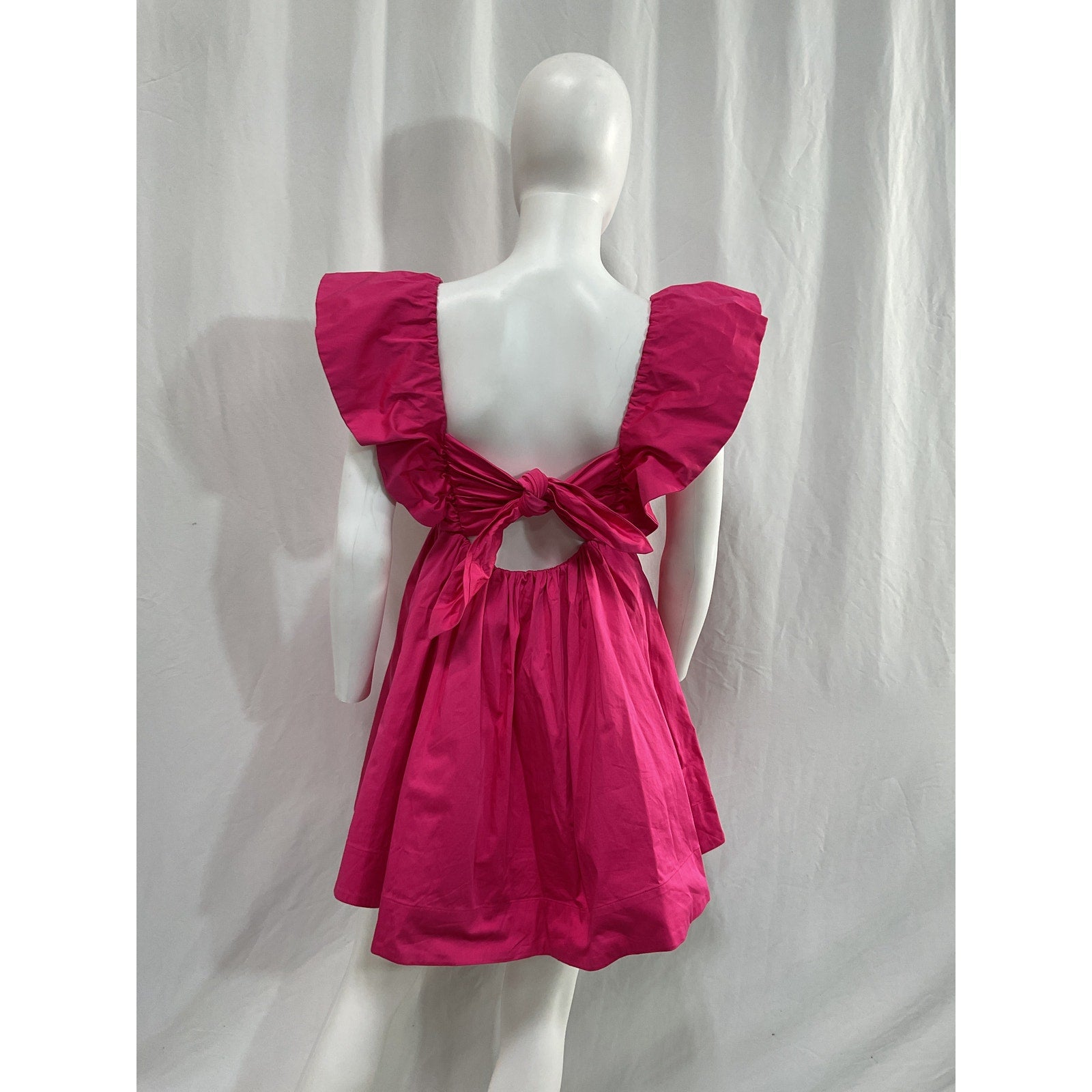 For Love & Lemons 'Clementine' Pink Poplin Mini Dress Size S