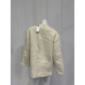 Astr The Label 'Maidy' White Wool Boucle V-Neck Coat Size S - NWT