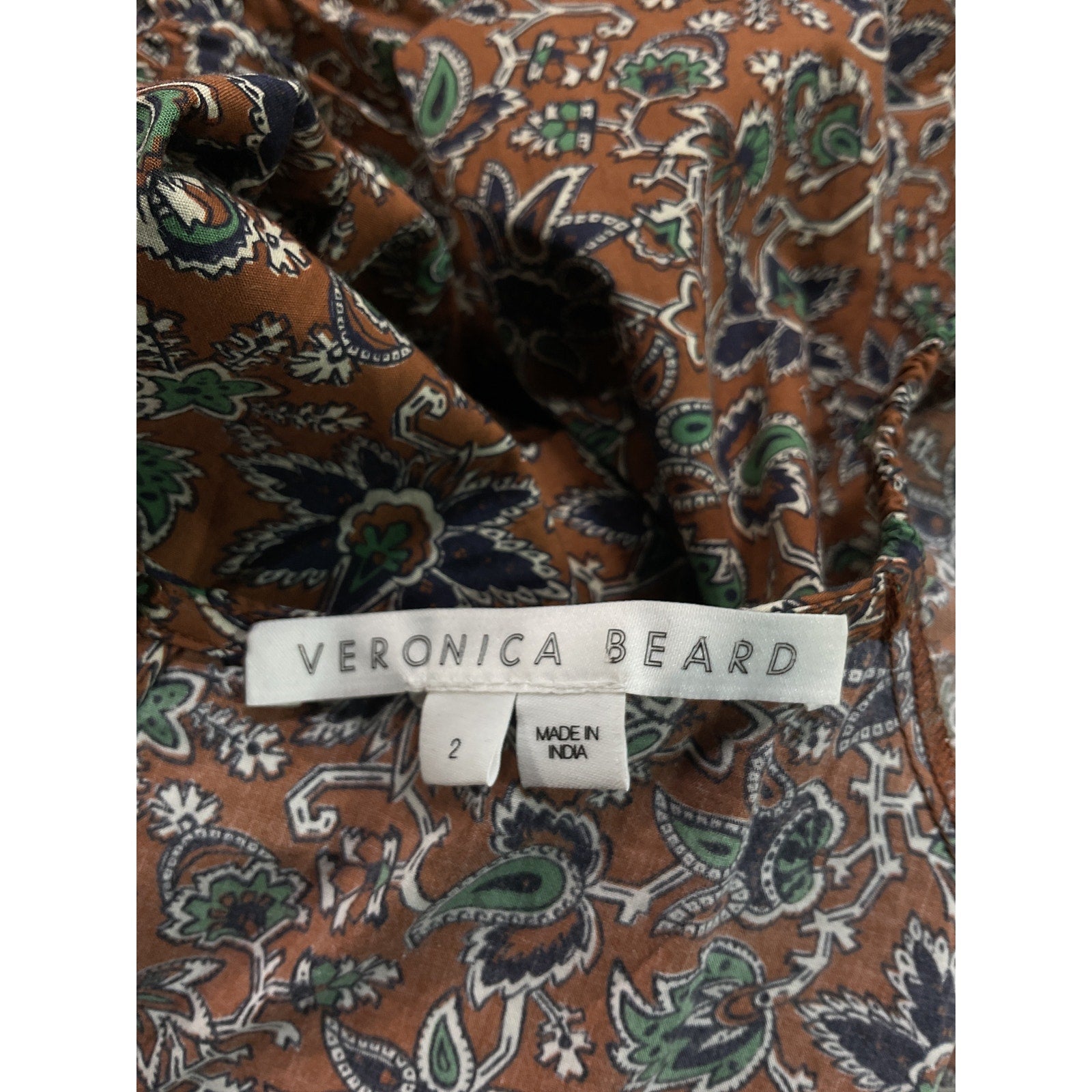 Veronica Beard 'Nadi' Red Ruched Floral Print Cotton Mini Dress Size 4
