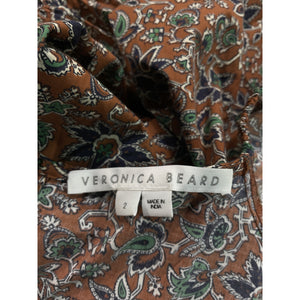 Veronica Beard 'Nadi' Red Ruched Floral Print Cotton Mini Dress Size 4