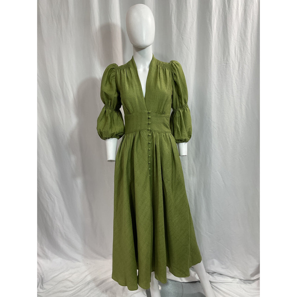 Cult Gaia 'Willow' Green Linen Dress Size XS