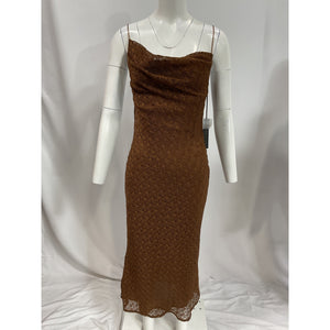 House Of Harlow 1960 'Massima' Brown Asymmetrical Midi Dress Size S - NWT