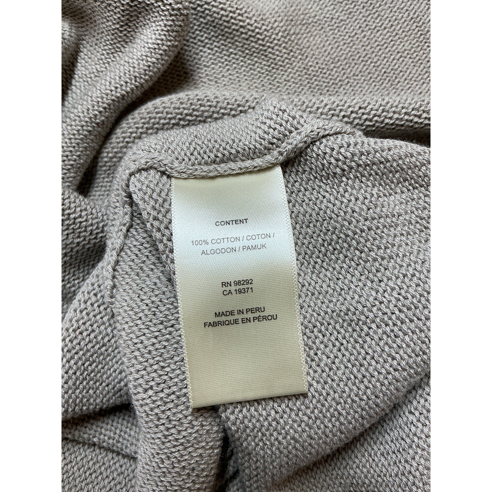 Tibi Cotton Criss Cross Grey Cotton Sleeveless Sweater Size M