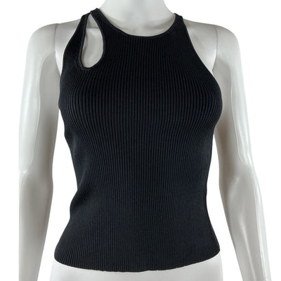 Simkhai Ribbed Black Marte Tank Top Size S
