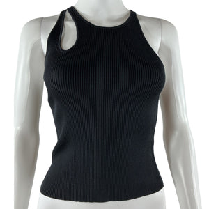 Simkhai Ribbed Black Marte Tank Top Size S