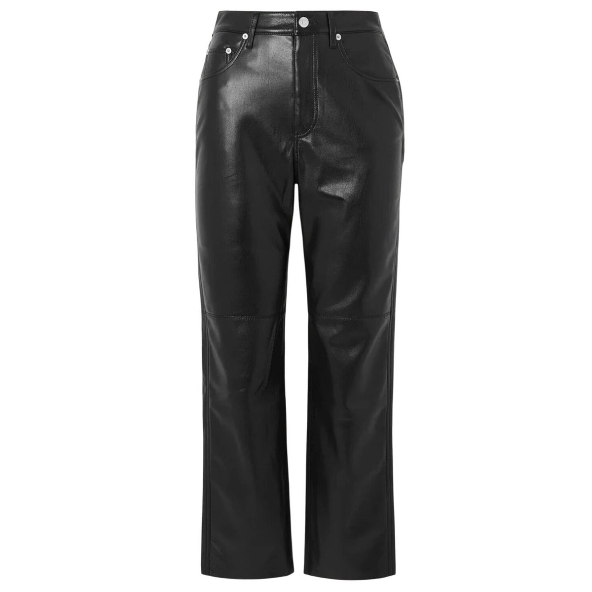 Nanushka Cropped Black Vinni Straight Leg Pants Size XS
