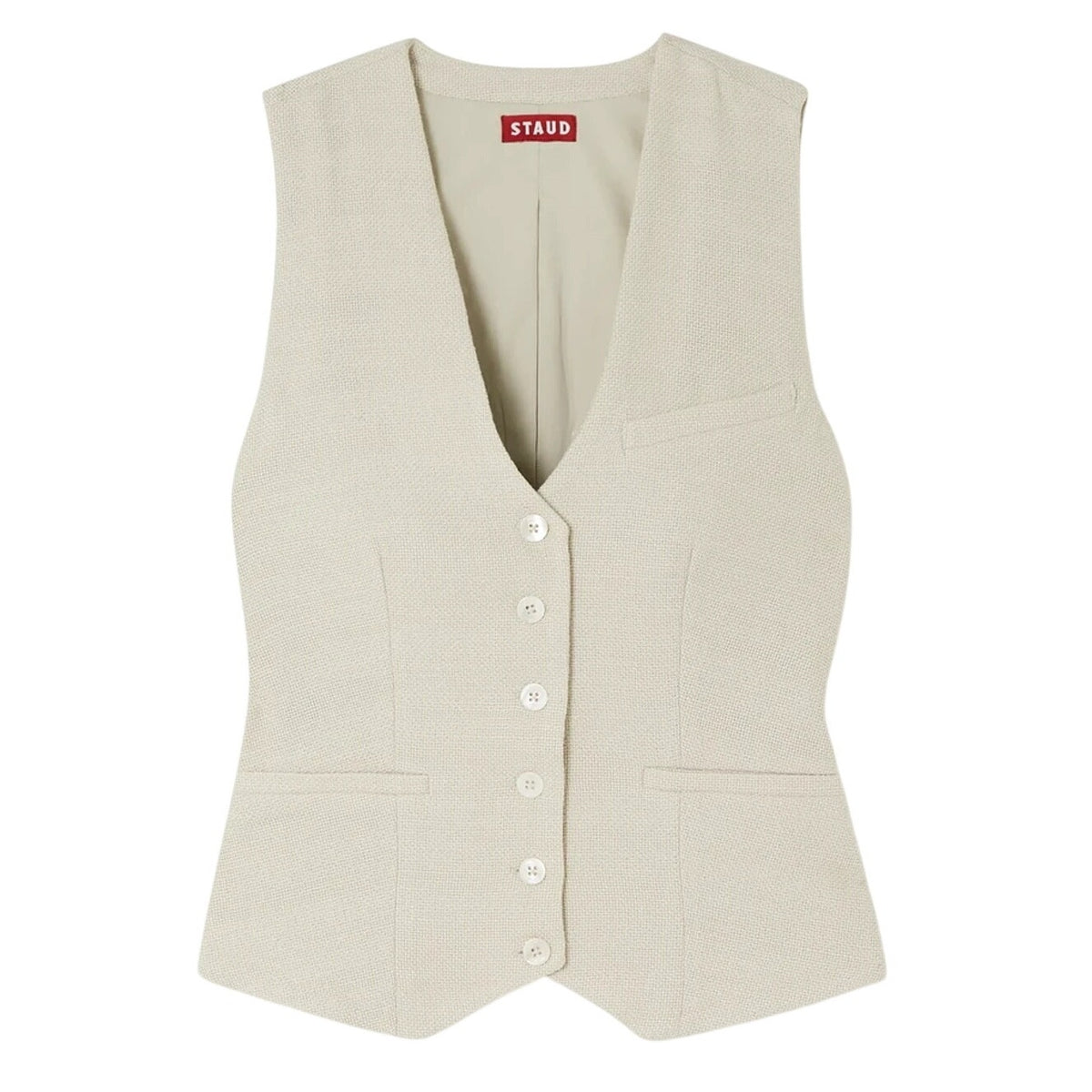 Staud Tailored Sand Brett Vest Size S