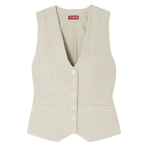 Staud Tailored Sand Brett Vest Size S