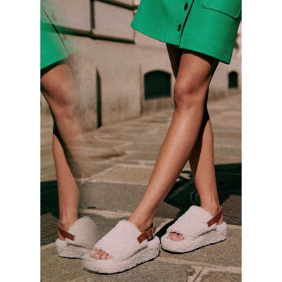 Sézane 'Greta' White Wool Mule Souliers Size 40