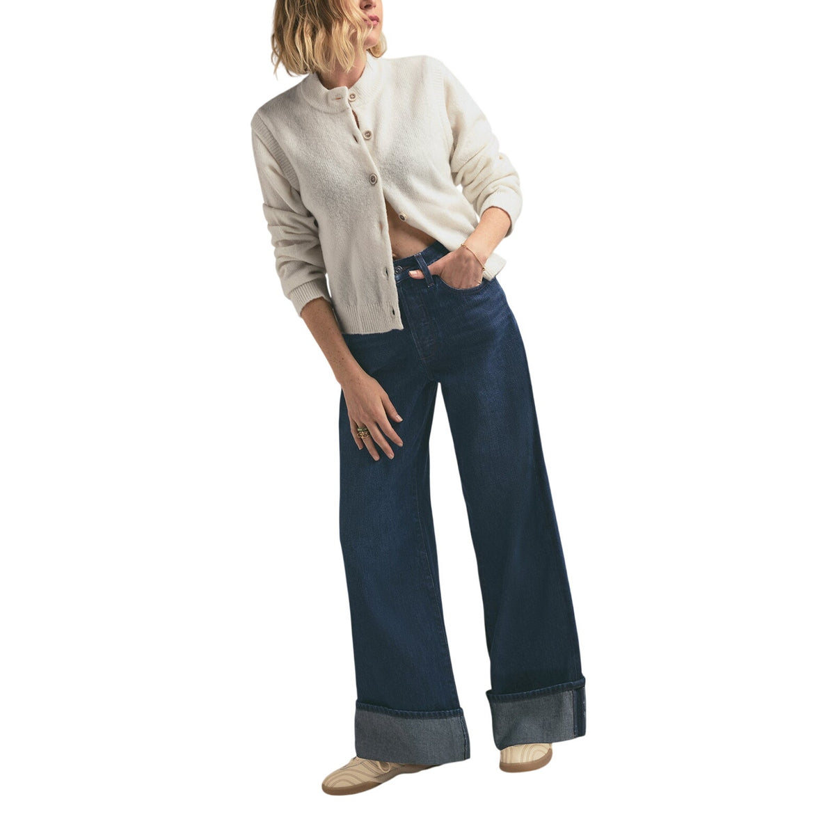 Favorite Daughter Cuffed Blue Masha Denim Jeans Size 26