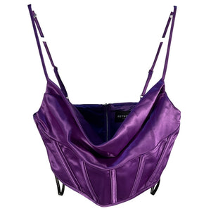 Retrofête Satin Purple Celia Corset Top Size XS