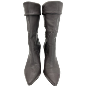 Iro Sleek Gray Ussel Leather Ankle Boots Size 36 EU / US 6