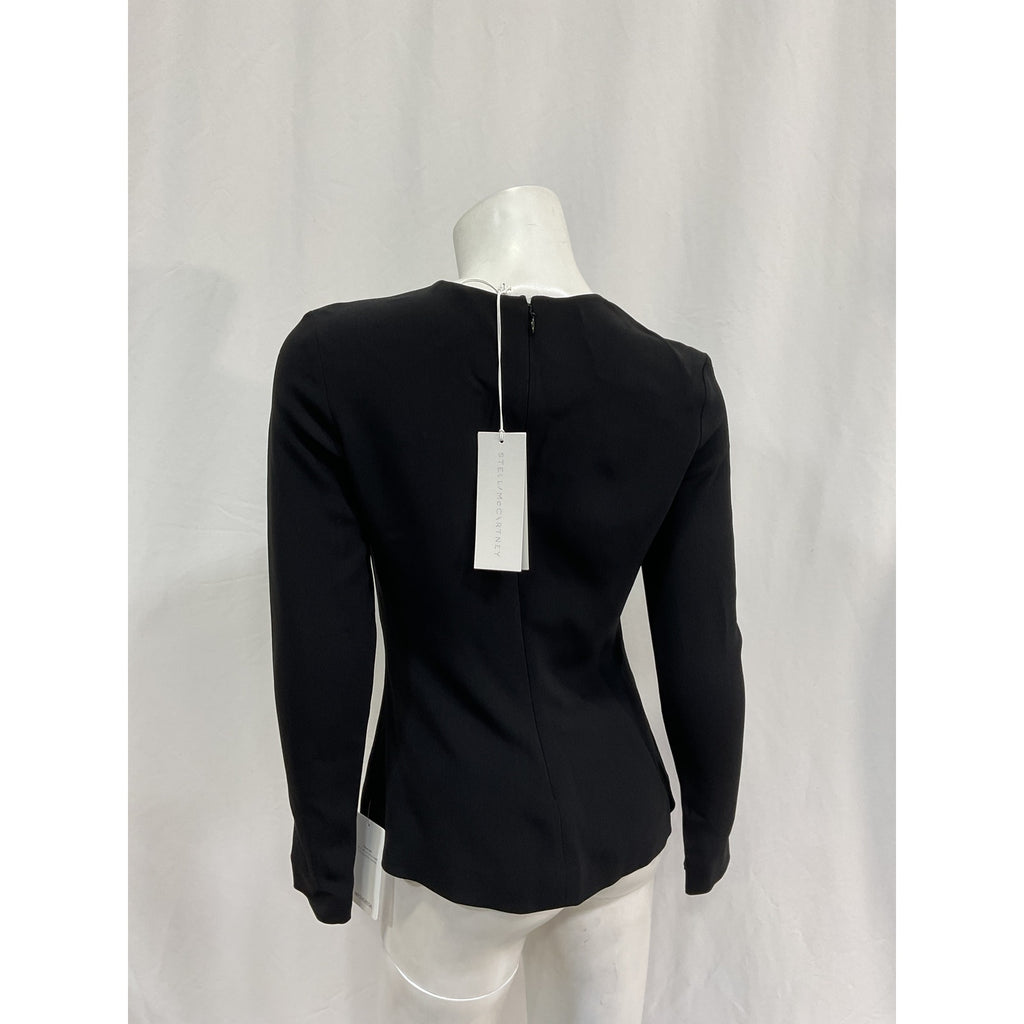 Stella Mccartney Cut Out Black Viscose Cr�pe Top Size 36 - NWT