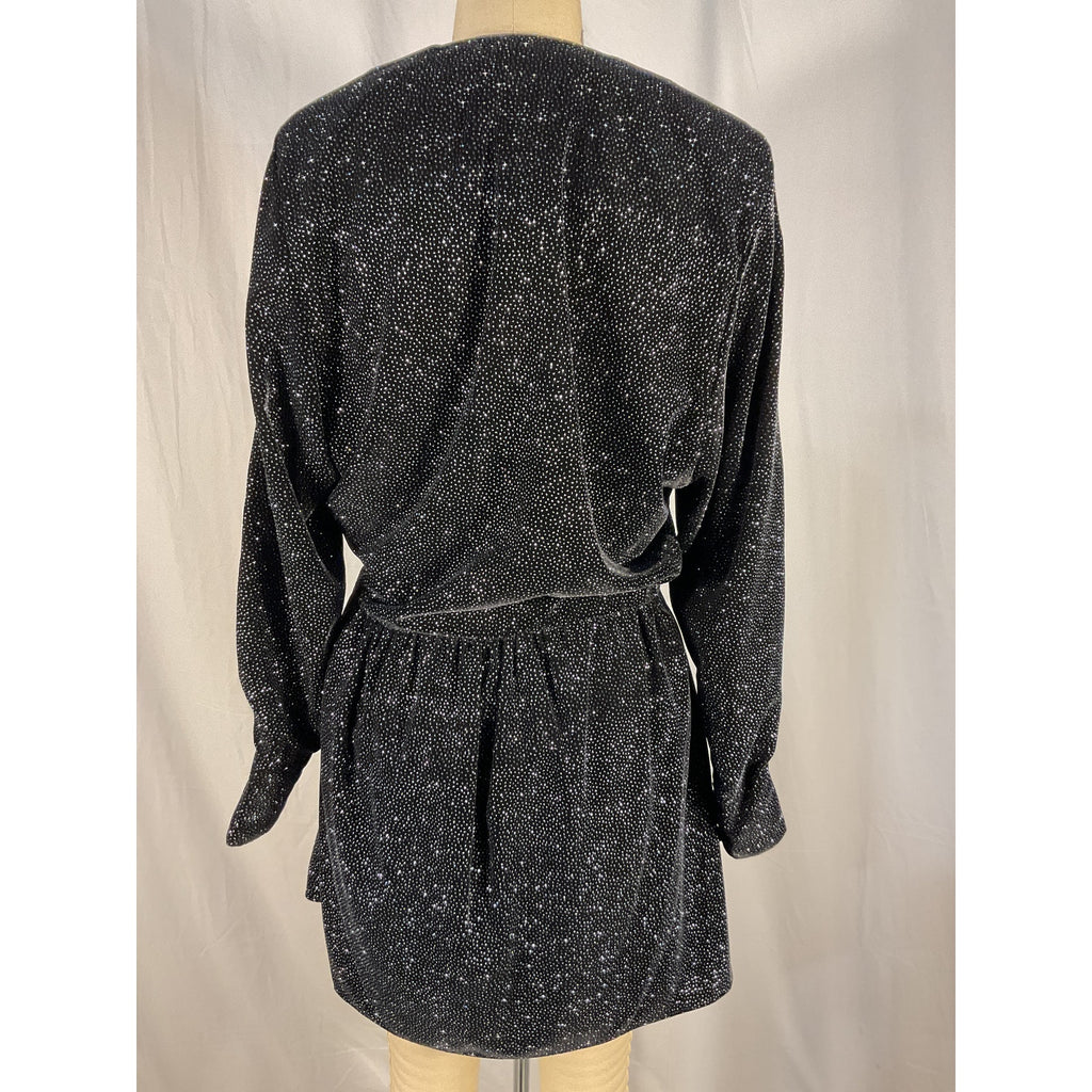 Isabel Marant Etoile 'Alexane' Black Crystal-Embellished Velvet Mini Dress Size 4 - NWT