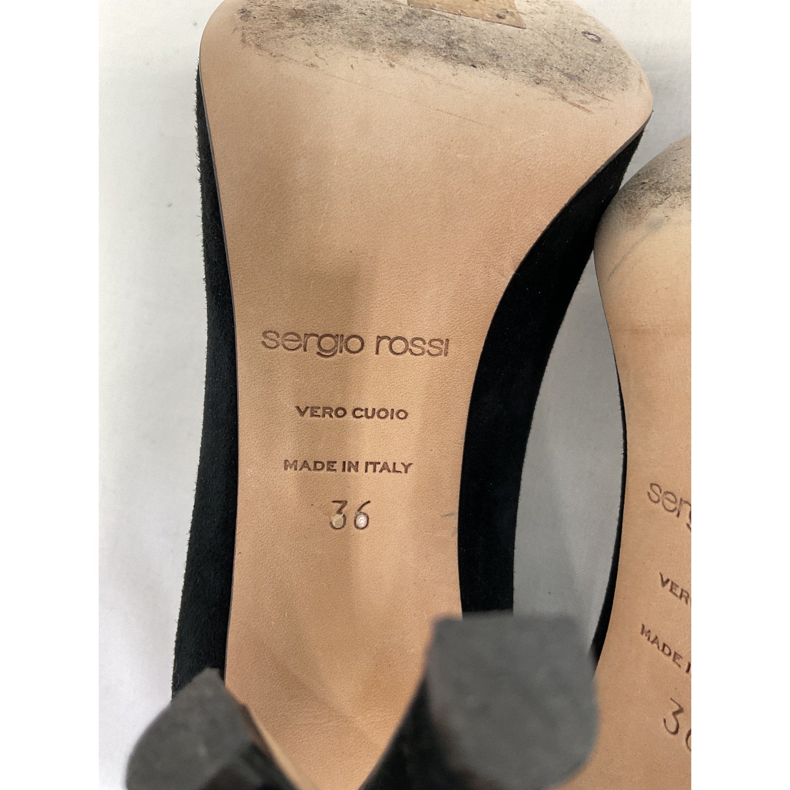 Gianvito Rossi '105' Black Suede Leather Pumps Stiletto Heel Size 6