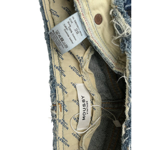 Moussy Distressed Blue Ludlow No Belt Shorts Size 28