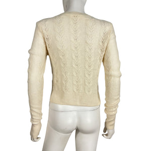 Loveshackfancy Embellished Beige Linus Sweater Size XS