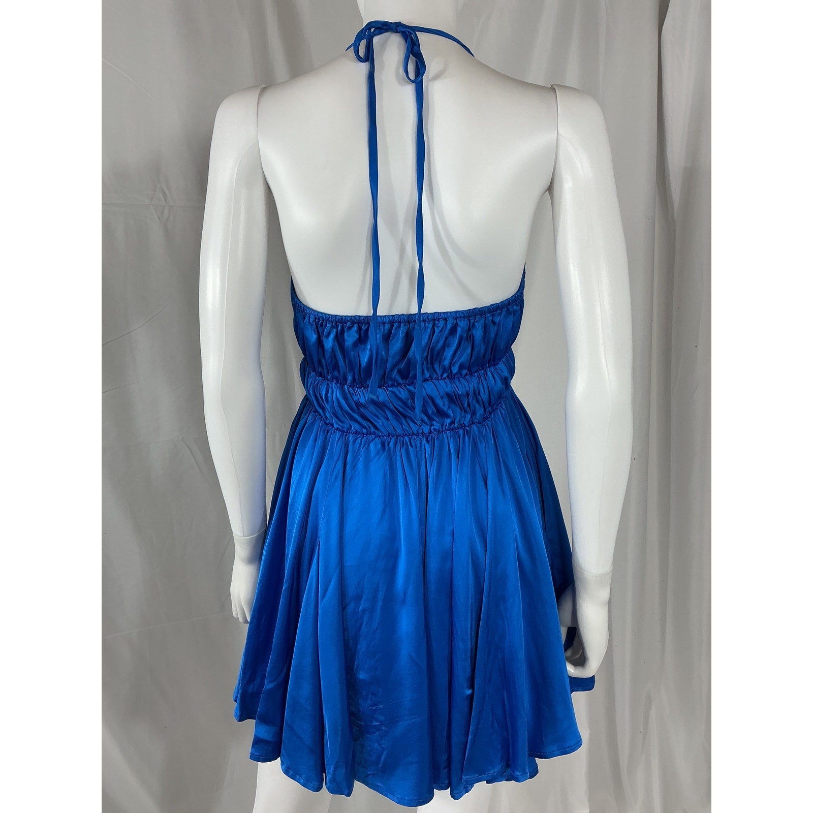 Michael Costello x Revolve 'Zayla' Blue Viscose Mini Dress Size M