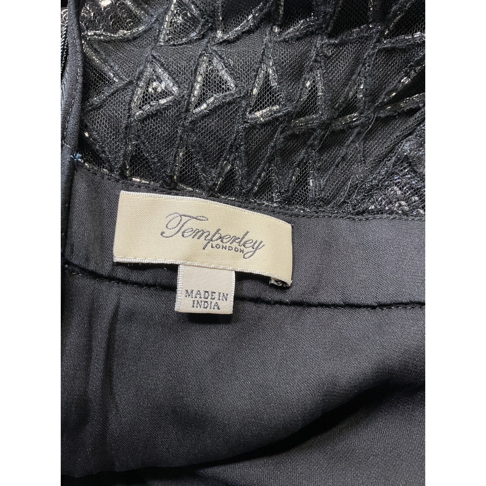 Temperley 'London' Black Gene Sequin-Embellished Long Dress Size 14