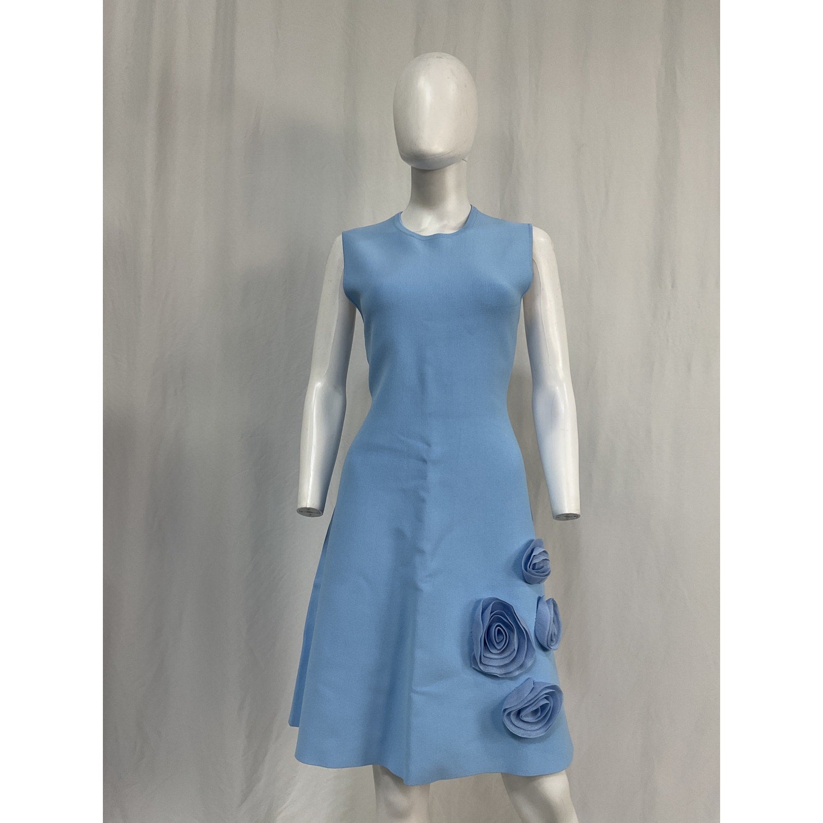 Lela Rose Detail Knit Blue Viscose Penelope Dress Size L - NWT
