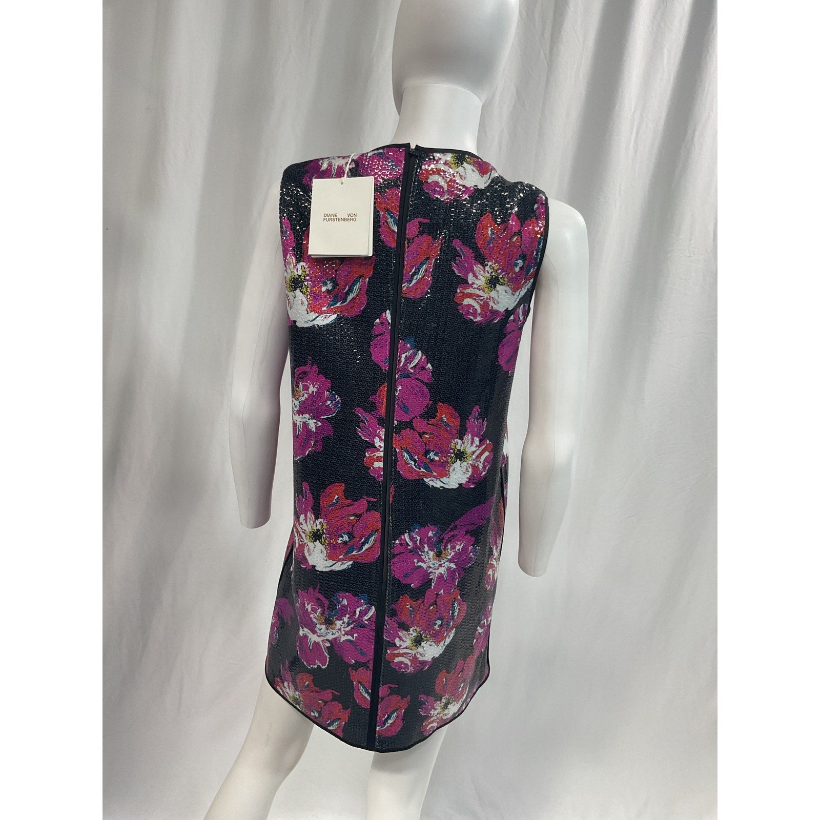 Diane Von Furstenberg 'Anara' Pink Sequin Embellishments Dress Size S - NWT