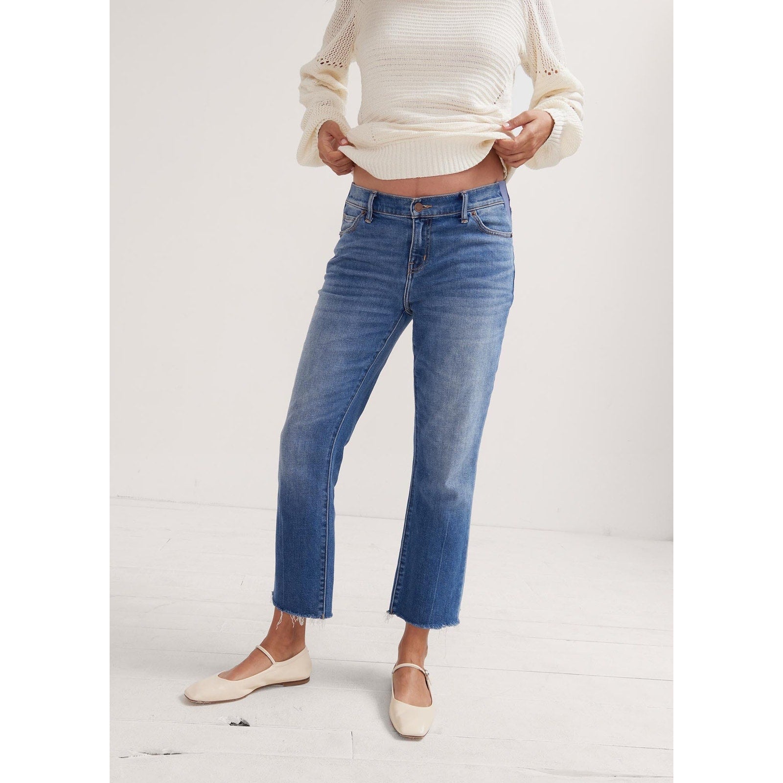 Hatch The Crop Blue Cotton Maternity Denim Jean Size 26