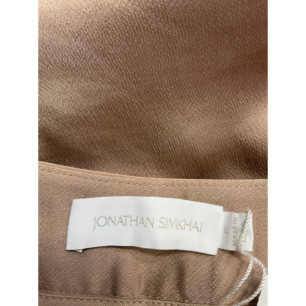 Simkhai 'Carolina' Tan Satin Utility Pant Size 0