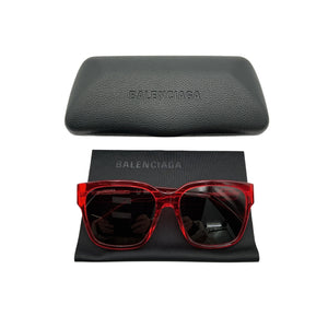 Balenciaga Flat 55Mm Red Square Sunglasses Size OS