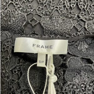 Frame Elegant Black Lace Button Front Dress Size S NWT